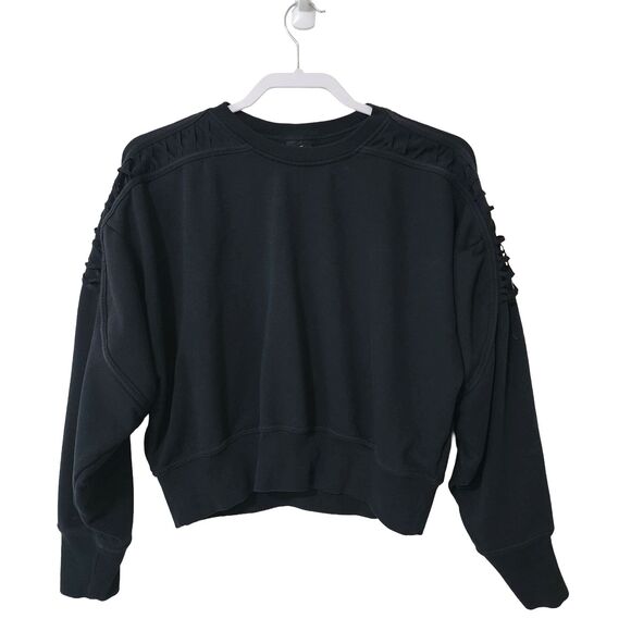 Nike Tops - Nike Dri-FIT Cropped Oversized Crewneck Sweatshirt Black Women's M DA0447-010
